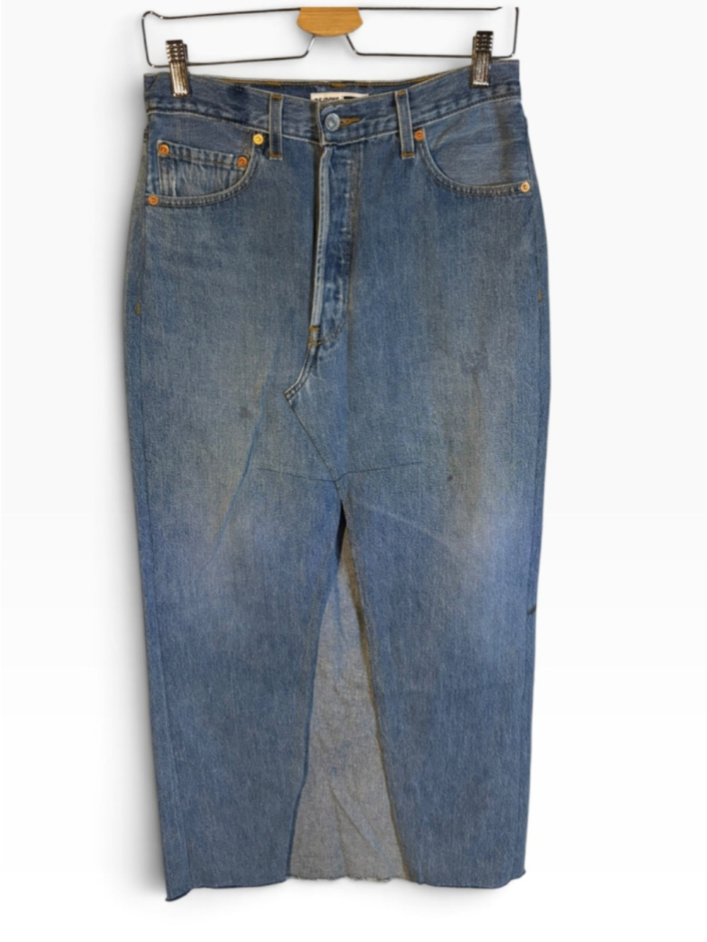 RE/DONE NWT Deconstructed Denim Maxi skirt in Sz 27 - Picture 2 of 8